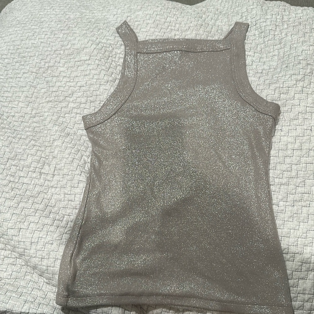 NWT Express Shine Fitted Ribbed Square Neck Tank